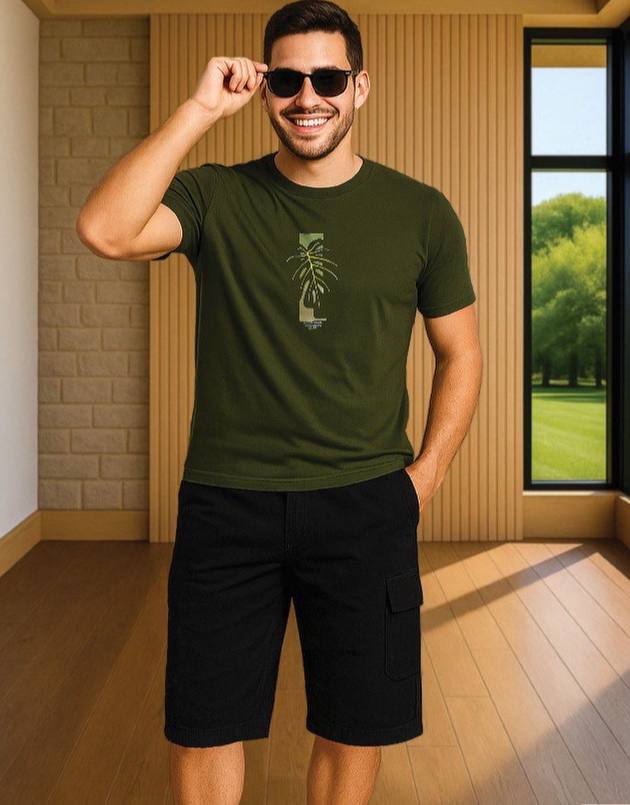 ست تیشرت و شلوارک کتان مردانه