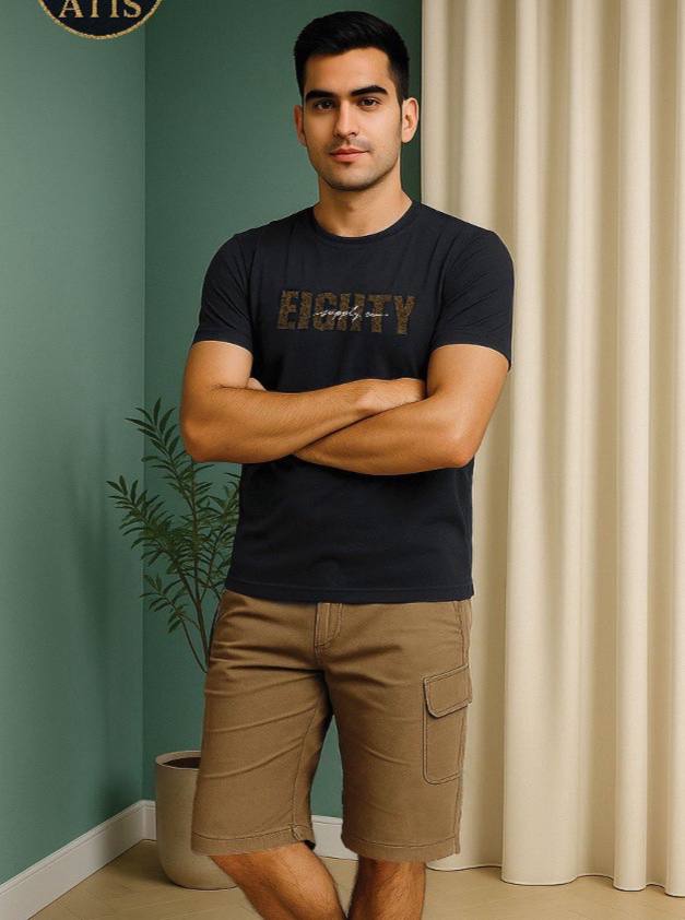 ست تیشرت و شلوارک کتان مردانه