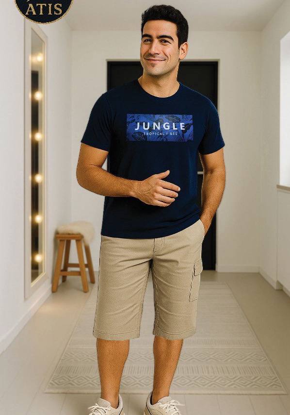 ست تیشرت و شلوارک کتان مردانه