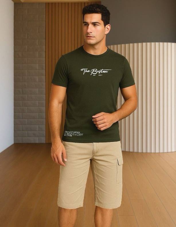 ست تیشرت و شلوارک کتان مردانه